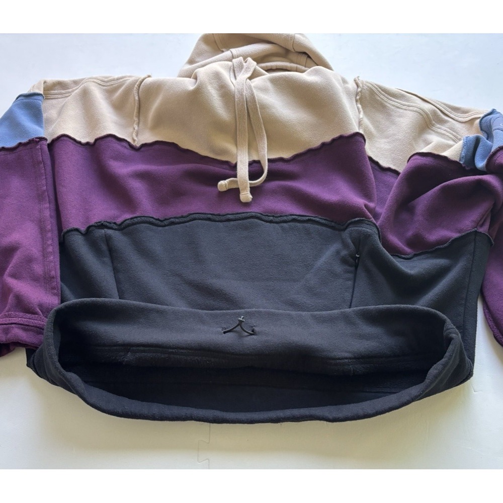 ALO YOGA Womens Hoodie Patchwork Colorblock Athleisure Oversized Dimension- Sz M - Picture 9 of 11